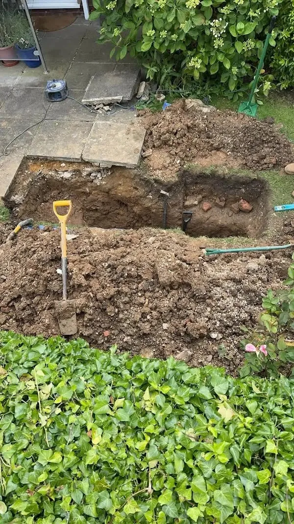 Drain excavation and repair dig