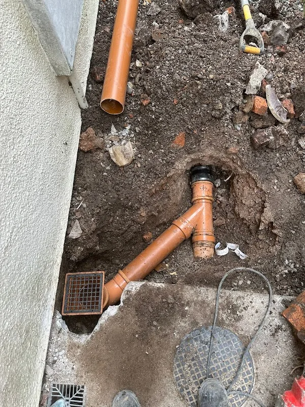 New PVC drainage pipework installed